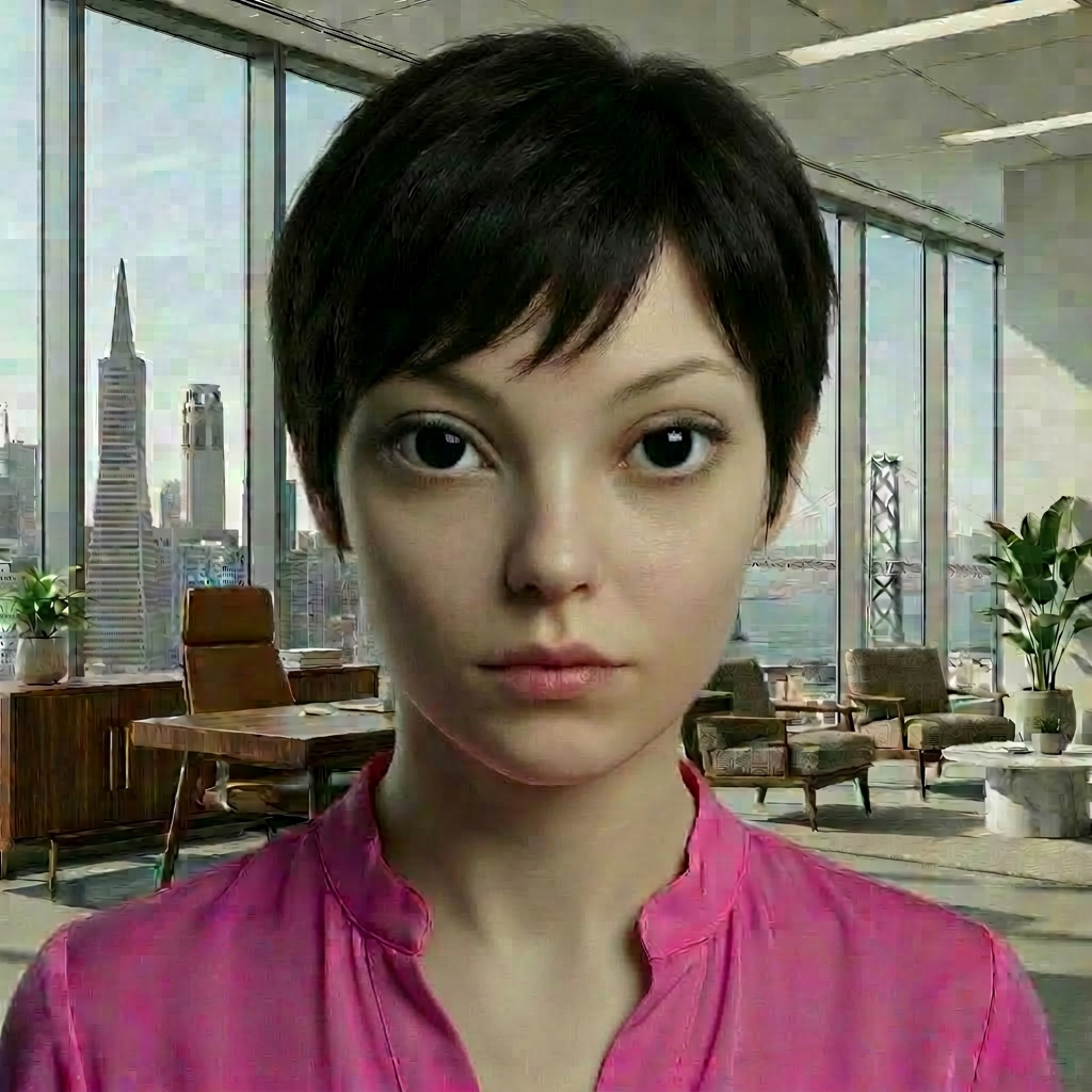 Portrait of a humanoid extraterrestrial character Realistic portrait of a humanoid alien with large black eyes and pale, textured skin.